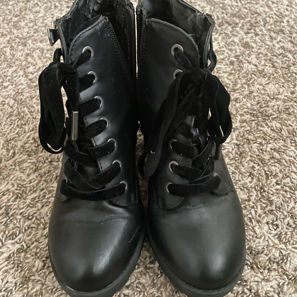 black leather boots
